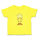 Cute Toddler Clothes King The Ruler with Closed Eyes, Mustache and Crown on Head