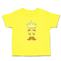 Cute Toddler Clothes King The Ruler with Closed Eyes, Mustache and Crown on Head