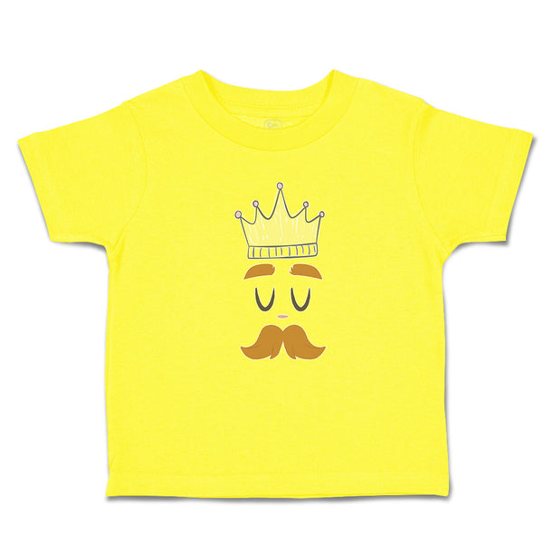 Cute Toddler Clothes King The Ruler with Closed Eyes, Mustache and Crown on Head