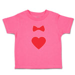 Toddler Girl Clothes Red Bowtie and Heart Love Symbol Toddler Shirt Cotton