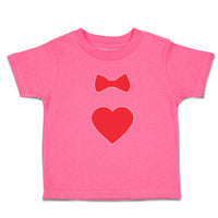 Toddler Girl Clothes Red Bowtie and Heart Love Symbol Toddler Shirt Cotton