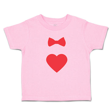 Toddler Girl Clothes Red Bowtie and Heart Love Symbol Toddler Shirt Cotton