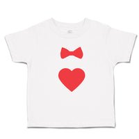 Toddler Girl Clothes Red Bowtie and Heart Love Symbol Toddler Shirt Cotton