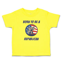 Born to Be A Republican An Elephant Mascot with American Usa Stars and Stripes Flag