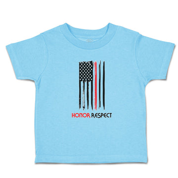 Cute Toddler Clothes Sign Honor Respect Firefighters Usa Flag Thin Red Cotton