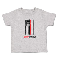 Cute Toddler Clothes Sign Honor Respect Firefighters Usa Flag Thin Red Cotton