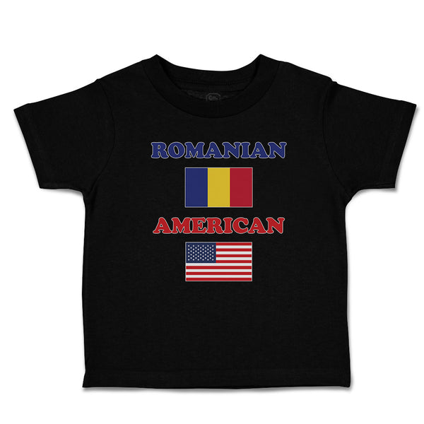 Cute Toddler Clothes American National Flag of Romanian and Usa Toddler Shirt