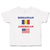 Cute Toddler Clothes American National Flag of Romanian and Usa Toddler Shirt