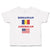 Cute Toddler Clothes American National Flag of Romanian and Usa Toddler Shirt