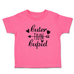 Toddler Girl Clothes Cuter than Cupid with Black Hearts and Arrow Toddler Shirt