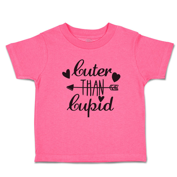 Toddler Girl Clothes Cuter than Cupid with Black Hearts and Arrow Toddler Shirt