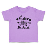 Toddler Girl Clothes Cuter than Cupid with Black Hearts and Arrow Toddler Shirt