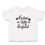 Toddler Girl Clothes Cuter than Cupid with Black Hearts and Arrow Toddler Shirt