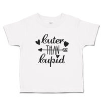 Toddler Girl Clothes Cuter than Cupid with Black Hearts and Arrow Toddler Shirt