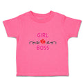 Toddler Girl Clothes Girl Boss with Red Little Hearts Pattern Toddler Shirt