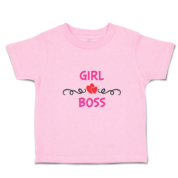 Toddler Girl Clothes Girl Boss with Red Little Hearts Pattern Toddler Shirt