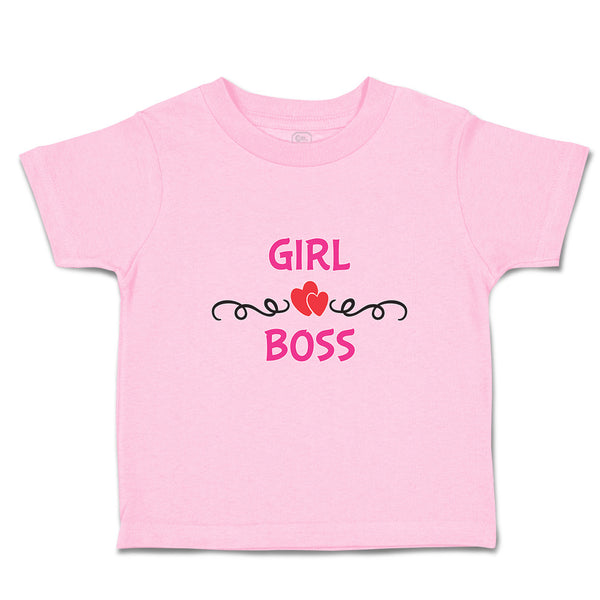 Toddler Girl Clothes Girl Boss with Red Little Hearts Pattern Toddler Shirt