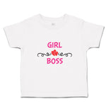 Toddler Girl Clothes Girl Boss with Red Little Hearts Pattern Toddler Shirt