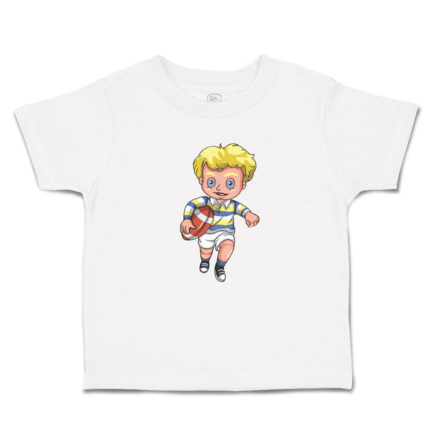 Cute Toddler Clothes Boy with Rugby Ball Sport Running Toddler Shirt Cotton