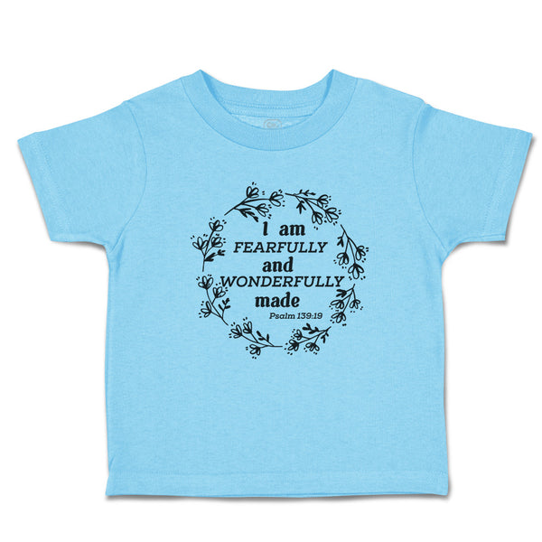 Toddler Clothes I Am Fearfully Wonderfully Psalm 139:19 Wreath Pattern Cotton