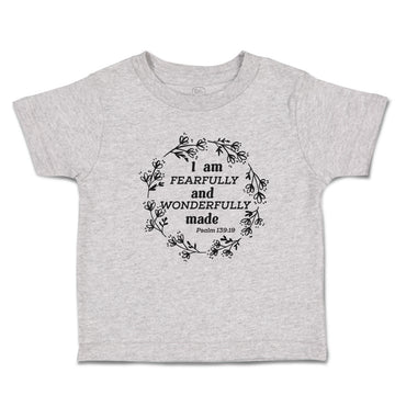 Toddler Clothes I Am Fearfully Wonderfully Psalm 139:19 Wreath Pattern Cotton