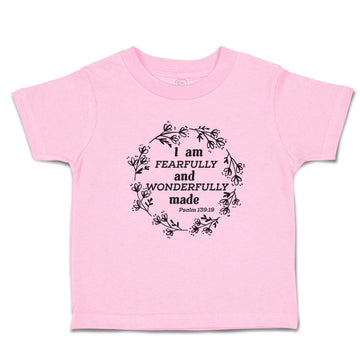 Toddler Clothes I Am Fearfully Wonderfully Psalm 139:19 Wreath Pattern Cotton