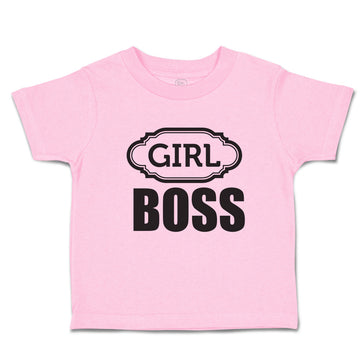 Toddler Girl Clothes Girl Boss with Ogee Pattern Toddler Shirt Cotton