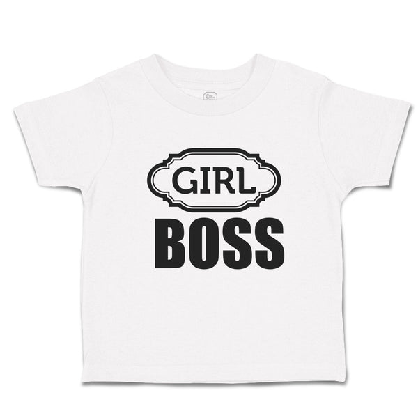 Toddler Girl Clothes Girl Boss with Ogee Pattern Toddler Shirt Cotton