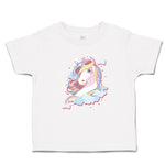 Toddler Girl Clothes Beautiful Unicorn on Clouds with Stars Toddler Shirt Cotton