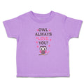 Toddler Girl Clothes Owl Always Love You! Bird with Little Pink Hearts Cotton