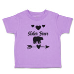 Sister Bear with Black Little Hearts and Sharp Pointed Arrow