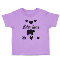 Sister Bear with Black Little Hearts and Sharp Pointed Arrow