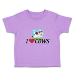 Toddler Girl Clothes I Love Cows with Heart Domestic Animal Toddler Shirt Cotton