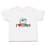 Toddler Girl Clothes I Love Cows with Heart Domestic Animal Toddler Shirt Cotton