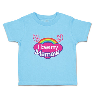 Toddler Clothes I Love My Mamaw with Colourful Rainbow and Outline Hearts Joined