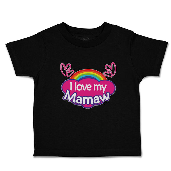 Toddler Clothes I Love My Mamaw with Colourful Rainbow and Outline Hearts Joined