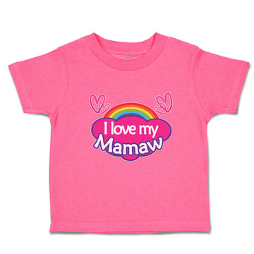 Toddler Girl Clothes Love Mamaw Colourful Rainbow Outline Hearts Toddler Shirt