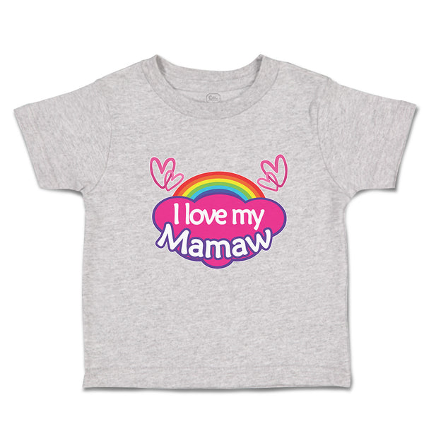 Toddler Clothes I Love My Mamaw with Colourful Rainbow and Outline Hearts Joined