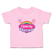 Toddler Clothes I Love My Mamaw with Colourful Rainbow and Outline Hearts Joined