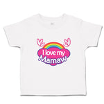 Toddler Girl Clothes Love Mamaw Colourful Rainbow Outline Hearts Toddler Shirt