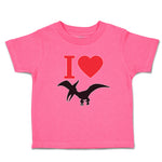An Flying Silhouette Pterodactyl Dinosaur with Red Heart