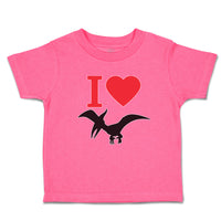 An Flying Silhouette Pterodactyl Dinosaur with Red Heart