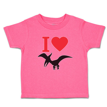 Toddler Girl Clothes An Flying Silhouette Pterodactyl Dinosaur with Red Heart