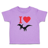 Toddler Girl Clothes An Flying Silhouette Pterodactyl Dinosaur with Red Heart