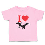 Toddler Girl Clothes An Flying Silhouette Pterodactyl Dinosaur with Red Heart