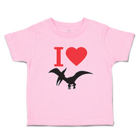 Toddler Girl Clothes An Flying Silhouette Pterodactyl Dinosaur with Red Heart