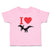 Toddler Girl Clothes An Flying Silhouette Pterodactyl Dinosaur with Red Heart