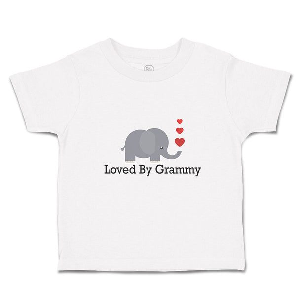 Toddler Clothes Loved by Grammy An Elephant Blowing Heart Symbol Toddler Shirt