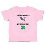 Made in America with Irish Parts and An American Flag of Usa with Shamrock Leaf