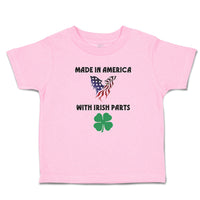 Made in America with Irish Parts and An American Flag of Usa with Shamrock Leaf
